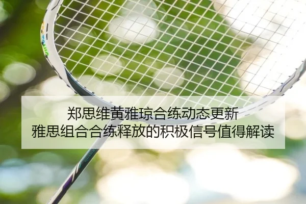 郑思维黄雅琼合练动态更新 雅思组合合练释放的积极信号值得解读 - aitiyu